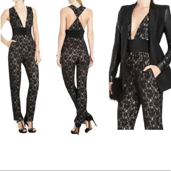 bcbg lace jumpsuit
